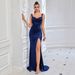 Women's Clothing Slit Celebrity Evening Dress Sexy Tube Top Suspenders Slim Fit Car Model Exhibition Dress_ecoleips.com