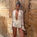 Women's Sexy Three Piece Set With Lace Hollow Out Long Sleeve Halter Neck Top And Slim Shorts For Autumn_ecoleips.com