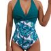 Sexy Lace-Up Backless One-Piece Swimsuit – High Waist, Printed Bikini Style For Beach & Pool_ecoleips.com
