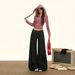 New Autumn And Winter Red Buttonhole Low-waist Loose A-line Washed Original Color Trendy Women's Denim Wide-leg Pants_ecoleips.com