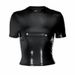Aria Basics Aria Basics 2025 Spring New Fashion Metallic Round Neck Short Sleeve Slim Fit T-Shirt Top For Women_ecoleips.com