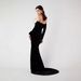 Amazon Off-The-Shoulder Maxi Dress Women's Hepburn Style Fishtail Skirt with Bow And Flowers Lightweight Spring/Summer Dress_ecoleips.com