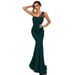 Women's Clothing New Solid Color Long Sleeveless Fashionable Slim Temperament Large Swing Skirt Evening Dress Dress_ecoleips.com