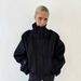 Aria Basics Cross-Border European And American High-Quality Elegant Gray Stand Collar Woolen Coat For Women Autumn Winter Loose_ecoleips.com