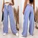 AC174 Hot Girl Autumn Drawtring Color Block Vintage Street Straight Sweatpant Looe Caual Wide-Leg Slimming Long_ecoleips.com