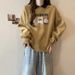 Real Shot Of American Retro Style Women's Polo Collar Sweatshirt, Spring And Autumn Thin Printed New Loose-fitting_ecoleips.com