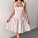 AD331 Quality Model 2025 Summer Princess Style Fresh And Sweet Women's Halter Neck Printed One-Shoulder Fairy Dress_ecoleips.com