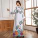 ZD026 Middle Eastern Cross-Border Muslim Robe Dubai Travel Party Women's Dress With Rhinestones Jalabia Long Sleeve_ecoleips.com