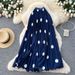 Women's Clothing Retro Polka Dot Pleated Midi Skirt For Women, High Waisted A Line, Slimming, Draped Long Skirt For Commuting._ecoleips.com