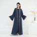 Women's Clothing Modest Abaya Dress Loriya Elegant Embellished Abaya – Flowy Long-Sleeve Open Front Dress In Black/Brown/Navy/Army Green (S-XL)_ecoleips.com
