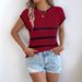 Real Shot Of 2026 Spring/summer Striped Cable Knit Casual Loose-fitting Sweater For Vacation. Independent Website_ecoleips.com