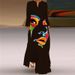 Aria Basics Aria Basics 2026 European And American New Style Women's Vintage Butterfly Print V-neck Long Sleeve Pocketed Summer Dress_ecoleips.com