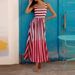 Women's Sexy Square Collar Sling Long Dress Spring Fashion Striped Print A-Line Party Dress Summer Sleeveless Loose Boho Dresses_ecoleips.com