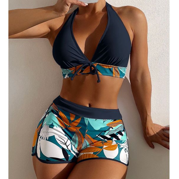 Women's Clothing Split Boxer Bikini High Waist Swimming Suit_ecoleips.com