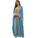 Women's Clothing Summer Lace Ribbon Stitching Robe Two Piece Set With Belt Chiffon Dress_ecoleips.com