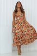 European And American Foreign Trade Summer New Women's Printed Ruffled Strap Dress_ecoleips.com