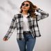 Women's Long Sleeved Plaid Shirt Mid Length Coat Autumn Street Style Temperament Loose Fit Net Red Top_ecoleips.com