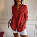 Women's Clothing New Single Breasted Pleated Lapel Shirt Women's Solid Color Roll Up Sleeve Top_ecoleips.com