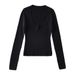 Aria Basics Aria Basics New European And American Style Sexy Deep U-neck Basic Pure Desire Slim-fit Long-sleeve Pullover Knit Top For Women_ecoleips.com