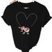 European And American Spring/summer Women's Black Large Size Heart Print Trendy Short-sleeve Cartoon T-shirt_ecoleips.com