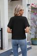 K New Waffle Casual V-neck Knitted Button Short Sleeved Cardigan_ecoleips.com