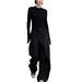 Women's Slimming Straight Leg Casual Trousers Irregular Patchwork Black Suit Pants American Style Design Summer Polyamide_ecoleips.com