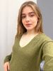 "Women's Oversized V-Neck Drop Shoulder Sweater - Soft Acrylic Blend (XS-XXL, Grey/Black/Pink/Red/Olive/Blue)"_ecoleips.com