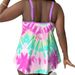 European And American Foreign Trade Plus Size Tropical Print Hot-Selling Two-Piece Sexy Tankini Swimsuit P007_ecoleips.com