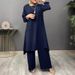 Women's Clothing Two Piece Elegant Long Sleeve Shirt Loose Fashionable Wide Leg Pants Set_ecoleips.com
