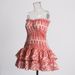 2026 New Fashionable Sexy Polka Dot Embroidery Design Slimming Waist Ruffle Strapless Dress For Women Summer_ecoleips.com