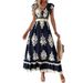 2025 European And American Summer New Women's Clothing Beach Dress Holiday Style Printed Big Swing Dress_ecoleips.com