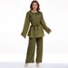 Plus Size Women's Muslim Robe With Belted Dress Two-Piece Set_ecoleips.com