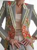 Foreign Trade Cross-Border 2025 Autumn European And American Women's Fashion Printed Slim-Fit Blazer_ecoleips.com