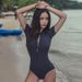 Aria Basics Korean Hot Spring 2026 Women's Slim-Fit Diving Suit Swimsuit, Sun-Protective Long-Sleeve Conservative One-Piece Bikini_ecoleips.com
