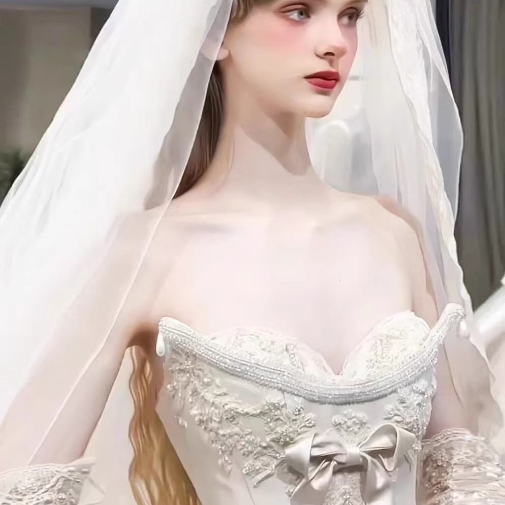 Wedding Dress For Bride – Slimming Strapless Ball Gown With Long Train, Princess Sleeves & Lace Detailing, Elegant A-Line Bridal Gown For Church_ecoleips.com
