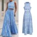 Women's Clothing Round Neck Sleeveless Waist Vest High Waist Skirt Embroidery Two Piece Suit_ecoleips.com