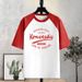 American Style Raglan Short Sleeve T-Shirt Men's Women's Pure Cotton Summer Loose Color Block Patchwork Top_ecoleips.com