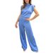 Summer Backless Evening Dress Jumpsuit For Women Solid Color Casual Straight Leg Trousers Long Pants_ecoleips.com