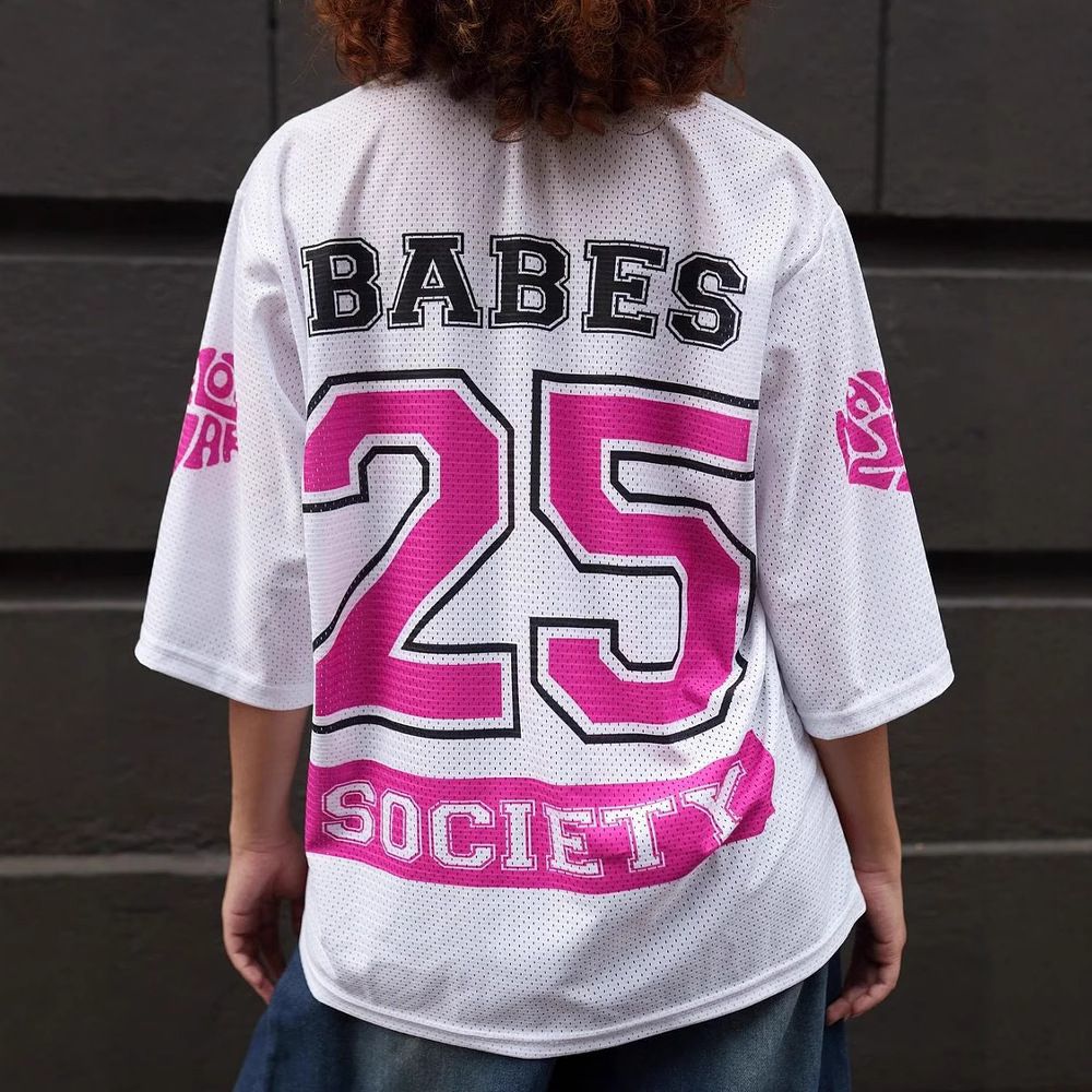 Men Women Printed round Neck Top Trendy Street Style Loose Mesh Sports Uniform for European And American Wholesale Cross Border Foreign Trade_ecoleips.com