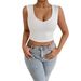 Women's Clothing Summer New Hot Selling Women's Camisole Vest Casual Fashion Beautiful Back Slim Solid Color Versatile Tops_ecoleips.com