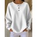 Fashionable Round-Necked Waffle-Patterned Autumn/Winter Solid-Color Loose-Fitting Hoodie_ecoleips.com