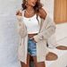 European American Cross-border Women's Fashion Knit Sweater Cardigan, Long-sleeved, Solid Color, Stylish And Versatile_ecoleips.com