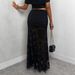 New 2026 Sexy Sheer Lace Pleated Slim Fit Midi Skirt for Women Fashionable Elegant Garment for Various Occasions_ecoleips.com