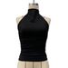 Summer New Style Women's Solid Color Halter Neck Vest T-Shirt Backless Sexy Top European And American Cross Border Fashion_ecoleips.com