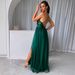 Women’s Clothing Fashion Summer New Solid Color Sexy Suspender Slit Wide Skirt Dress_ecoleips.com