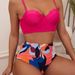 Women's Clothing New Swimsuit Women's Bikini Sexy Gathered Mesh Three Piece Print Split Swimsuit_ecoleips.com