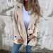 Women's Casual Loose Lapel Faux Woolen Coat Autumn Winter Cardigan With Pockets_ecoleips.com