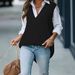 Plus Size V-Neck Knit Vest For Women – Stretchable Polyester Casual Tank Top (XL-5XL) – Black/Burgundy/Army Green/Peacock Blue/Navy_ecoleips.com