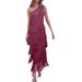 2024 Spring Summer New European And American Foreign Trade Fashion Tassel Asymmetric Off-Shoulder Dress Evening Gown_ecoleips.com