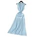 French Style Elegant Beaded Sleeveless Dress For Women, Summer Slim Knitted Vest Long Dress_ecoleips.com